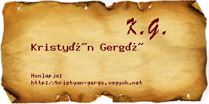 Kristyán Gergő névjegykártya