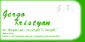 gergo kristyan business card